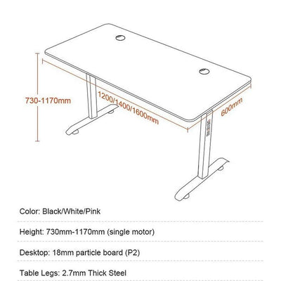 Desiny Height Adjustable Table RGB Gaming Table Standing Desk Computer Table Home Living Furniture