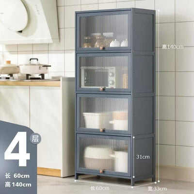 CAGK Kitchen Cabinet Storage Multilevel Kitchen Storage Rack Cupboard Cabinet Microwave Oven Pot