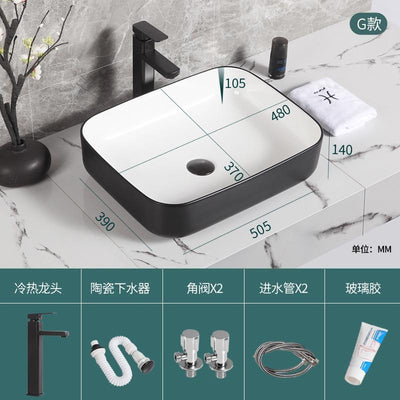 Nordic Bathroom Basin Toilet Round Square Washbasin Balcony Ceramic Sink