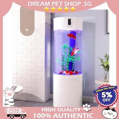 Fish Tank Cylindrical Bottom Acrylic Ecological Fish Aquarium Living Room Goldfish Tank Household