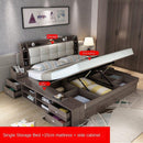 Nordic Bed Storage Cabinet Bed 1.35/1.5m/1.8M Bedroom Double Bed King Size with Side Drawer