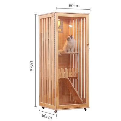 Cat Cage Villa Double-decker Three-story Display Cabinet Solid Wood Pet House