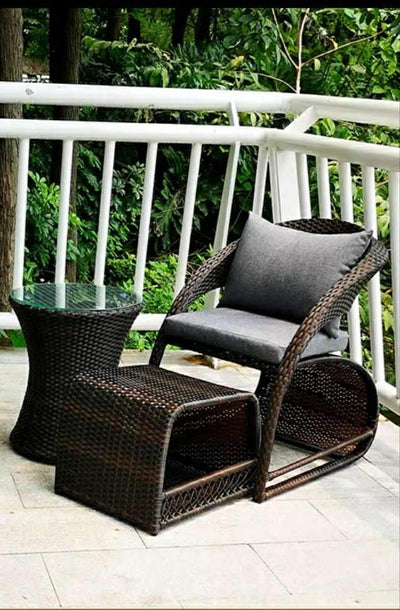 Outdoor Table and Chair Rattan Chair Small Apartment Home Leisure Lounge Chair Balcony Table and