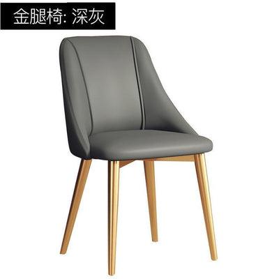 【Free Shipping】Dining Chair Waterproof Leather Nordic Chair Makeup Chair Home Back Stool