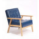 Solid Wood Armchair Fabric Single Sofa Chair Cafe Lounge Chair Double Bedroom Small Sofa