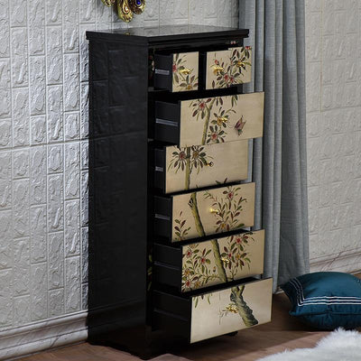 New Chinese Chest of Drawers American Light Luxury Solid Wood Bedroom Simple Modern Locker Side