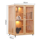 Cat House Cage Villa Solid Wood Household Cabinet Indoor Three-storey Luxury Nest Apartment