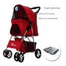 Foldable Pet Stroller Dog Detachable Cart with 4 Wheels