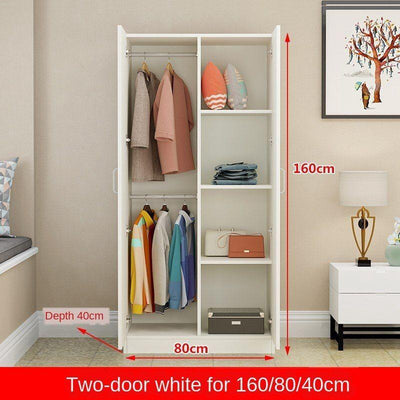 Bedroom Square Lattice Cabinet Wardrobe 140cm Small Household Load-bearing Wood 40/50 Deep Hanging