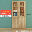 LAL Bookcase Bookshelf Cabinet Combination Office Solid Wood Filing Cabinet With Lock Glass Door