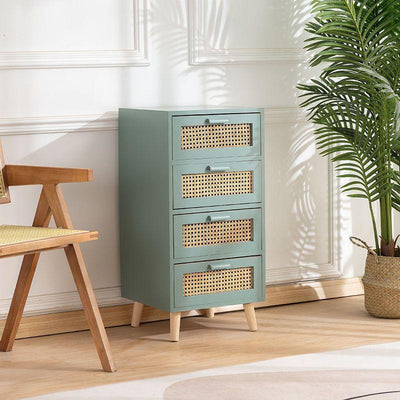 Koala Solid Wood Rattan Storage Cabinet Home Chest Of Drawers Bedroom Bedside Table Japanese Locker