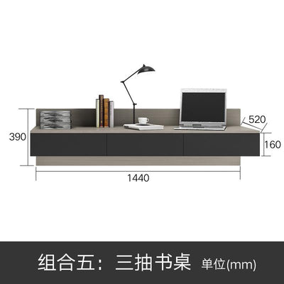 Desk Bookshelf Combination Nordic Simple Modern Small-family Computer Table and Study Table-top Desk