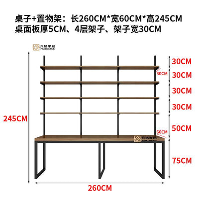 Loft Computer Desk Table Home Writing Desk American Solid Wood Desk Bookshelf Combination Desk