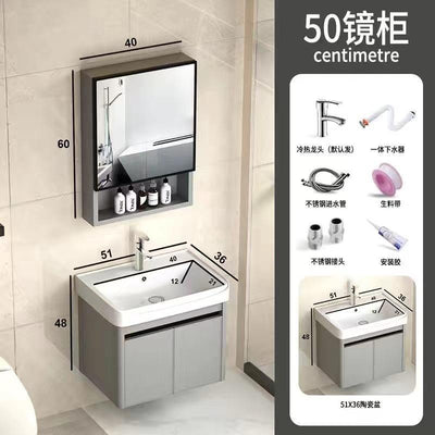 LAL Bathroom Cabinet With Mirror Cabinet Ceramic Basin Bathroom Vanity Cabinet Toilet Luxury Basin