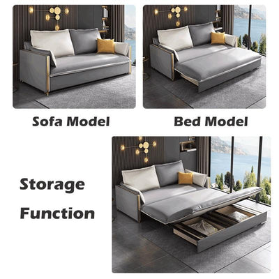 Arper Nordic Sofa Bed Solid Wood Technology Cloth Waterproof Sofa Bed Living Room Storage Lazy