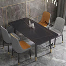 Nordic Slate Dining Table And Chair Set Light Luxury Matte Sintered Stone Dining Table Household