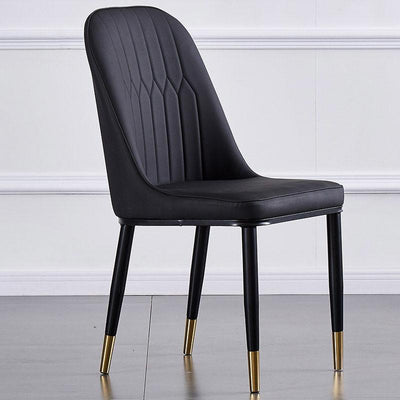 DF Nordic Dining Chair With Gold Foot Restaurant PU Leather Waterproof Leisure Chair,Modern Home