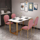 Nordic iron marble table modern simple small family dining table and chair combination light luxury