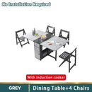 HQ Nordic Multifunctional Folding Dining Table And Chair Combination Modern Minimalist Family Home