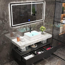 Marble Bathroom Cabinet Combined With Solid Wood Wash Basin Marble Washbasin