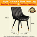 DF New Dining Chair Nordic Dining Chair Waterproof Leather Gold Dining Chair Home Iron Art Chair