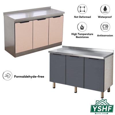 YSHF Kitchen Cabinet Storage Household With Gas Stove Sink Kitchen Cupboards Stainless Steel Kitchen