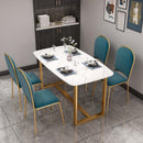 Nordic iron marble table modern simple small family dining table and chair combination light luxury