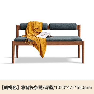 Genji Wood Language Wood Solid Bench Simple Oak Dining Stool Soft Bag Bench Northern European