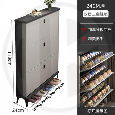 Shoe Cabinet Home Tipping Shoe Rack Cabinet Ultra-thin Shoe Rack