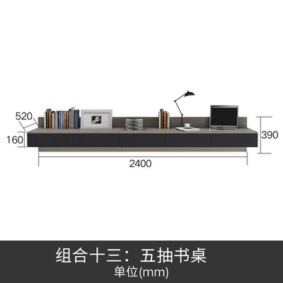 Desk Bookshelf Combination Nordic Simple Modern Small-family Computer Table and Study Table-top Desk