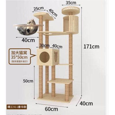 Rack Wood Large Climbing Solid Nest Integrated Villa Tree House Cat Tower Platform