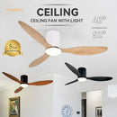 Ceiling Fan With Led Light 48"/52" Tri-Color LED Light Remote Control Ceiling Light 5-YEAR-WARRANTY