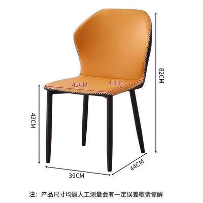 Dining Chair Home Nordic Leather Iron Chair Backrest Stool Hotel Restaurant Chair-005.SG