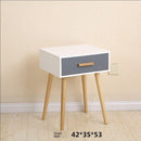 Sanson . Nordic Minimalist Solid Wood Bedside Table Retro Bedside Cabinet Japanese-style White Wax