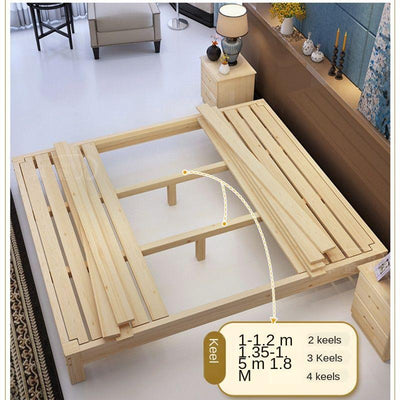 Parcel Solid Wood 1.8 m Pine Double 1.5m Single 1.2m Simple Tatami 1m Bed Frame