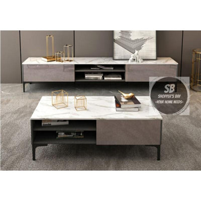 TV cabinet marble TV console coffee table side cabinet