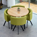 (4+1) Nordic Simple Round Dining Coffee Table Chair