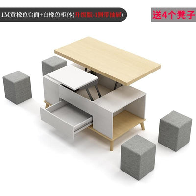 Lifting Foldable Coffee Table Living Room Dual-purpose Integrated Folding Telescopic Dining Table