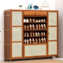 GC Shoe Cabinet Multi-layer Shoes Cabinet Household Solid Wood Shoes Shelf Door Entry Storage