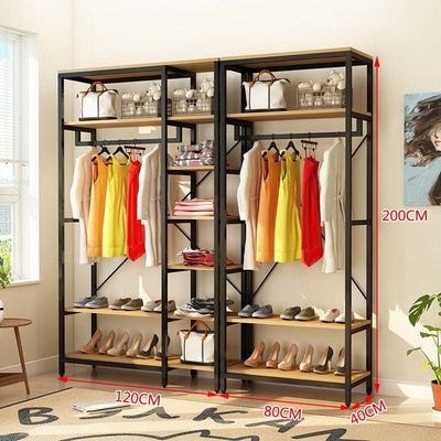 🔥🔥【Ready Stock】Bedroom Locker Cloakroom Double-decker Hanger Simple Style Home Open Floor-to-be