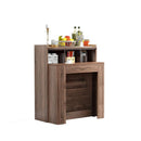 Folding Dining Household Small-sized Invisible Telescopic Solid Wood Space-saving Sideboard Table