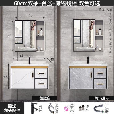 K.T Aluminum Alloy Mirror Cabinet Bathroom Cabinet Combination Small Cabinet Bathroom Integrated