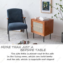 Solid Wood Side Table Japanese-style Bedside Table Rattan Side Cabinet Bedroom And Living Room Star