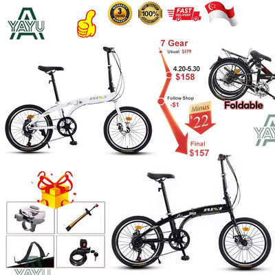 High Carbon Steel 7 Speed Foldable Adult Bike