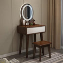 Orange Nordic Solid Wood Dressing Table with Light and Mirror Integrated Modern Simple Small Bedroom