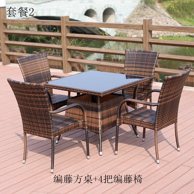 Baojing outdoor tables and chairs with umbrella courtyard leisure furniture garden iron balcony