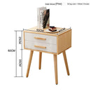 Sanson . Nordic Minimalist Solid Wood Bedside Table Retro Bedside Cabinet Japanese-style White Wax