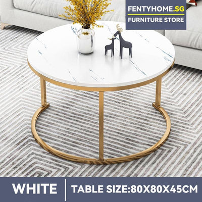 2 In 1 Nordic Coffee Table Modern Light Luxury Round Side Table Set Living Room Sofa Tea Table