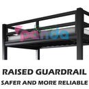 Iron Bed Bunk Loft Bed With Raised Black Frame Student Dormitory Bed