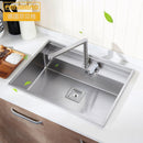 German Fenberg Kitchen Stainless Steel Basin Hidden Cover Manual Sink Single Slot Set Dish Washing